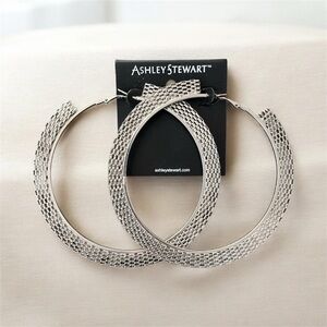 Ashley Stewart Silver-Tone Big Hoop Earrings